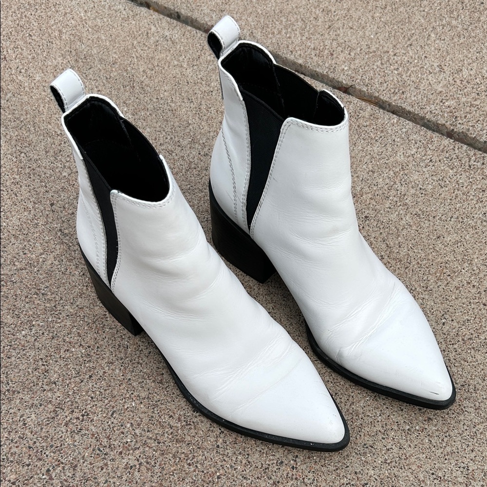 Steve Madden White Ankle Booties